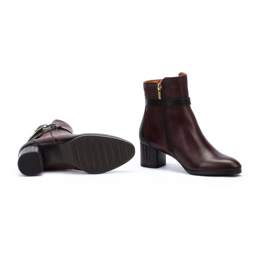 Women's Pikolinos CALAFAT Ankle Boots Burgundy | NZ C72Q598